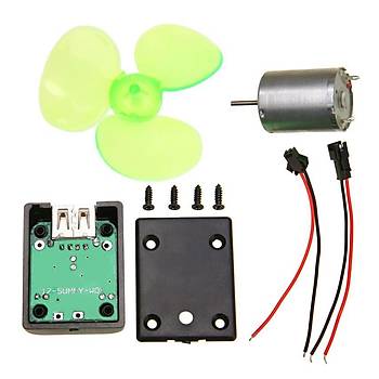 Mini Rüzgar Elektrik Jeneratörü DIY Set Rüzgar Türbini Motor Telefon Şarj Cihazı 
