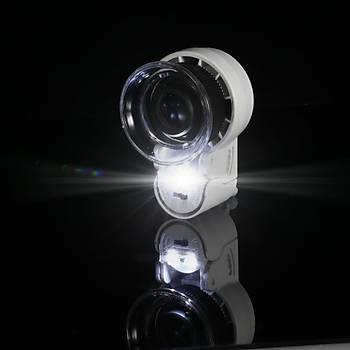 45x Profesyonel Büyüteç LED ve UV Işıklı Zoom Ayarlı