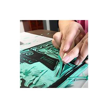 M�h�rc�m Grav�r Oyma Sanat� ��in Kau�uk Yumu�ak Ye�il Levha Bask� Ofset 