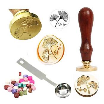 Mektup Damga Mühürü Gingko + 30 Mühür Mumu + Eritme Kaşığı