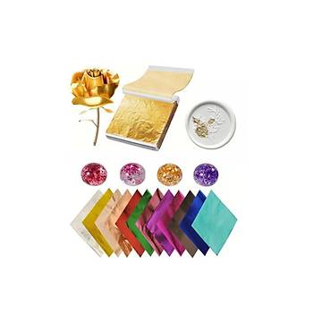 Varak Kaplama Yaprak Metalik Folyo 9x9cm 10lu 31 Laser Gold R5799F-31