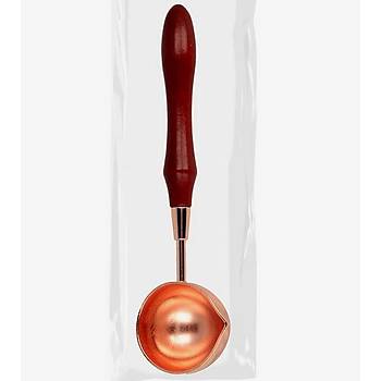 Ahşap Sap Mum Mühürü Eritme Kaşığı Paslanmaz Çelik Rose Gold