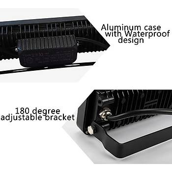 50W LED UV 395nm + RGB Projektör Kürleme Işık Parti Ambiyans IP66 