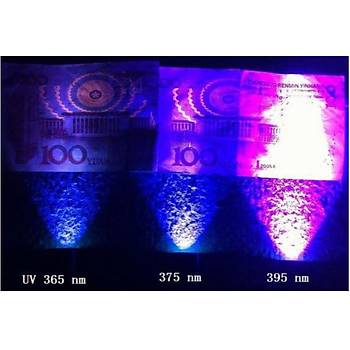 3W UV Led 395-400nm 10-15 lumen 700 mAh 3.4-3.6V 20mm PCB Yıldız Siyah Bord