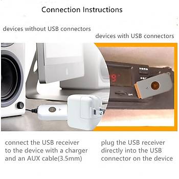Stereo 3.5mm USB Bt 4.2 Ses Alıcı Çubuk Tek Tuşla Çağrı Cevaplama Fonksiyonu