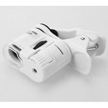 60X Cep Telefonu Lens Mikroskop Makro Lens Zoom Mikro Kamera Klip Led Işıklı