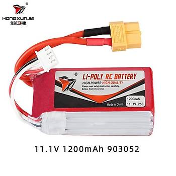 11.1V 1200mAh 3S 25C Lipo Pil RC Yarış Dron Heli Model Uçak Araba