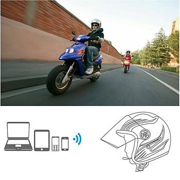 Motorsiklet Scooter Kablosuz Bluetooth 4.1 CSR EDR Kask Hifi Kulaklýk Mikrofon