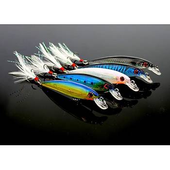 5 li Set Tyl Kuyruk 3D Suni Balk Yem Set B 9cm 7,2 gr