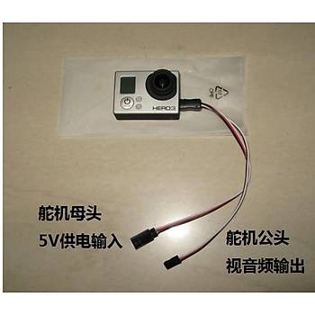 FPV için Go-pro Hero 3 Usb AV Video Çıkışı ve 5 V DC Güç BEC Girişi Kablo