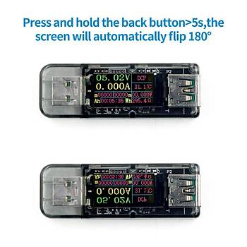 5A 30V USB Renkli Dijital Ekran Voltmetre Ampermetre Akım Ölçer 