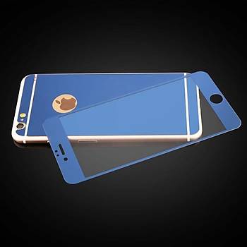 iPhone 6 6S İçin Ön/Arka Mirror Aynalı Ekran Koruyucu Tamperli Cam Lacivert Renk