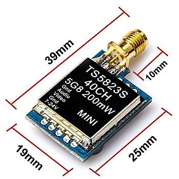 FPV 5.8G Alıcı UVC Downlink OTG VR Android + 200mw 40C Verici Set