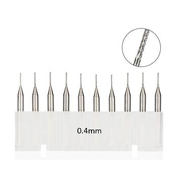 Tungsten Karbür PCB Kesme CNC Freze Ahşap İşleme 0.4mm 10 Adet 