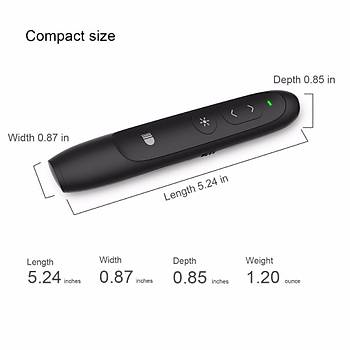 Doosl Kablosuz Sunum Kumandası RF 2.4GHz PPT Powerpoint Clicker USB Alıcılı 