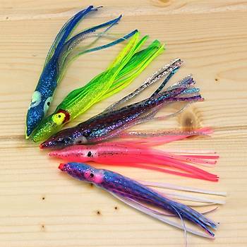 5 Kark Renk Soft Silikon Yapay Kalamar Yem 12cm 5gr