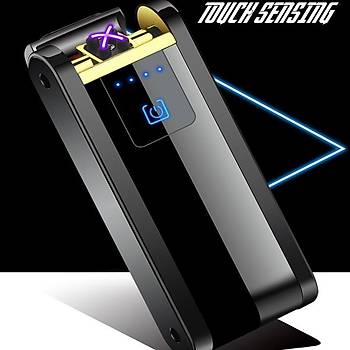 Alevsiz Çift Ark Plazma Rüzgar Çakmak Dokunmatik Algılama Gazsız USB Şarj