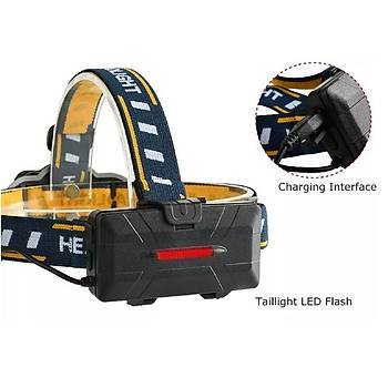 3300LM 8 Led Kafa Feneri 8 Modlu 2T6 + 4 * XPE + 2 *Cob Led 2 �akar K�rm�z� Uyar� 