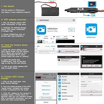 1080P Full HD Ultra Mini IP Kamera WIFI P2P Flex Video Ses Kayıt Hareket Algılama  