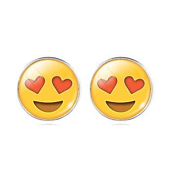 EMOJİ Küpe Kabartma Cam Kaplamalı  Göz Kırpan Emoji