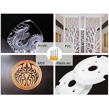 Grav�r Tek Kenarl� Freze B��a�� Spiral Akrilik Kesme 3.175x12mm 