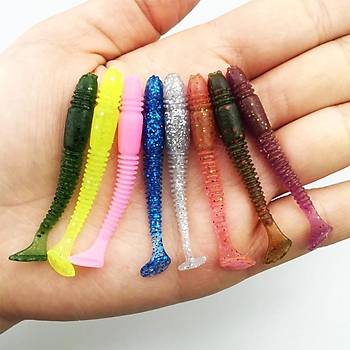 10 Adet Soft Silikon Yapay Simli Balk Yem 5cm 1 gr