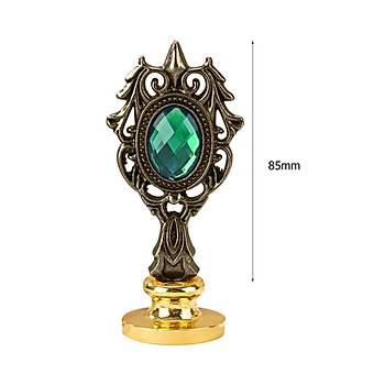 Kraliyet Yeil Tal Dkm Metal Mum Mhr Sap Antik Gold