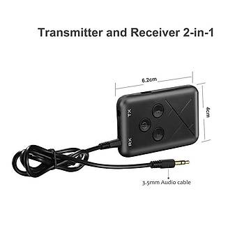 2 in 1 Bt 4.2 Stereo Ses Müzik Verici Alıcı 3.5mm Telefon PC TV Araç Hoperlör