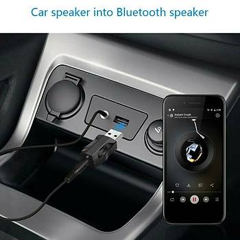 USB Bluetooth V5.0 Verici Alıcı Aux Ses ve Müzik Amplifikatörü 