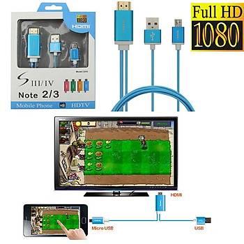 Telefondan-TV'ye Mikro USB HDMI MHL Kablosu 1080P