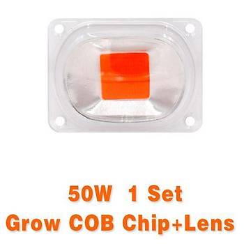 Bitki Büyütme 50W COB LED Chip + Lens Kasa + Reflektör Ayna (DIY) Proje