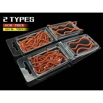 PROFISHER 20 Adet Silikon Yapay 10cm nce Solucan Sahte Yem 