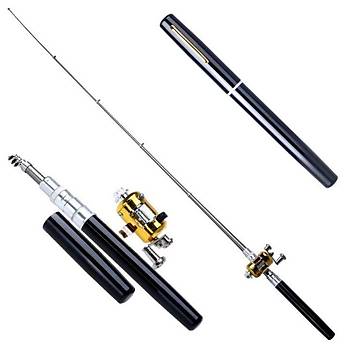 Süper Mini Cep Kalem Olta 23 cm Karbon/Alüminyum Kamp Seyahat