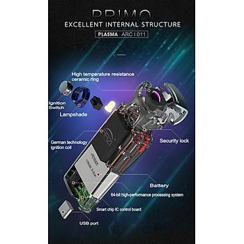 Darbeli Ark Plazma Rzgar Cakma Alevsiz USB arjl Elektrikli Ice Blue  