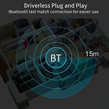 Usb Bt 5.0 Kablosuz LL Verici Alıcı Hifi Ses Modülü 15 Metre Handsfree Aux
