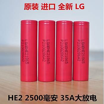 18650 2500mAh 35A 3.7V ICR18650 HE2 Li-on Şarjlı Pil 1000 Cycle 