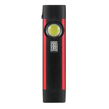 3 in 1 Fener COB Led + Led Fener + UV Ik Manyetik Taban arjl Dahili Pil