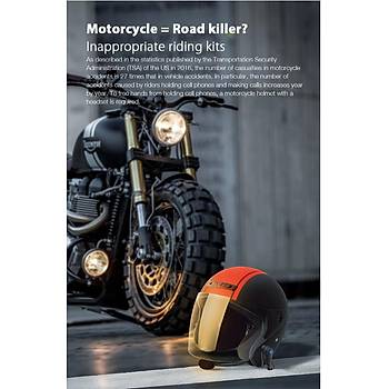 Bluetooth Motosiklet Kask Kulaklk Anti-Parazit Eller Serbest Yamur Geirmez