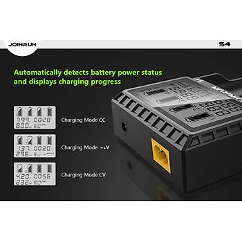 Akıllı Pil Şarj LCD Ekran li-ion 18650 14500 16340 26650 AAA AA DC 12V Joinrun S4