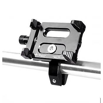 Motorsiklet Bisiklet Gidon CNC Alüminyum Alaşımlı Telefon Çerçeve Stand Siyah