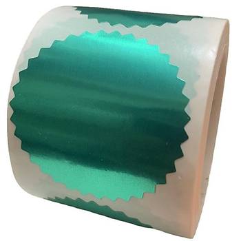 Al�minyum Kendinden Yap��kanl� Etiket Ye�il Renk 50 adet 50mm �ap
