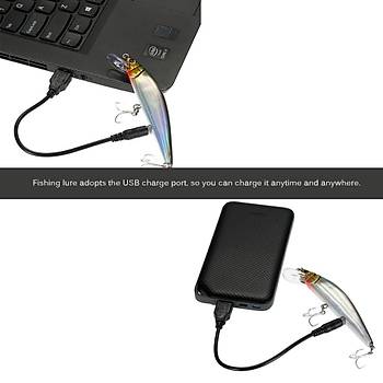 PROFISHER USB arj Edilebilir Ikl Titreimli Yapay Yem Gece & Gndz Balkl