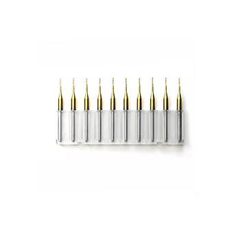 Titanyum Kaplı Tungsten Çelik CNC Freze PCB Kesici 10lu Set 0,5mm