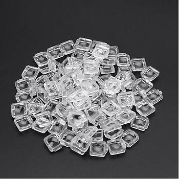 5050 SMD LED İçin 140° Geniş Açılı Lens PMMA 50 Adet 7.6 mm x 7.6 mm