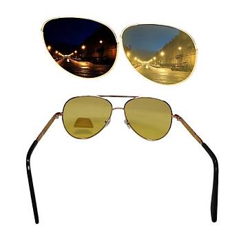 Polarize Araç Gece Sürüş Sarı Güneş Gözlüğü Unisex Pilot Havacılık 