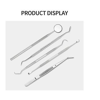 Paslanmaz �elik Di� Temizleme A��z Bak�m� 5 li Set Ayna Orak Skaler Spatula C�mb�z