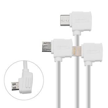 DJI Mavic 2 Pro Mikro USB Veri Kablosu 30 cm Tablet ve Telefonlar Ýçin Beyaz Renk