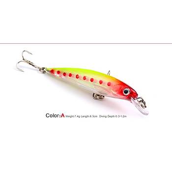 PROFISHER 3 Renk Noktal� Avc� Set Sert Sahte Yapay Yem 7,4 gr 8,3 cm