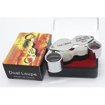 10X 18mm 20X 12mm Kuyumcu Cam Lens Çift Büyüteç Katlanır Metal Çerçeve 