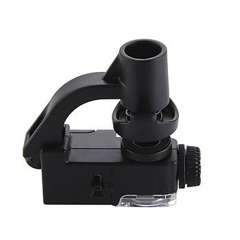90X Makro Lens Büyüteç Optik Zoom Mikroskop Telefon Klipsli UV LED Iþýklý 